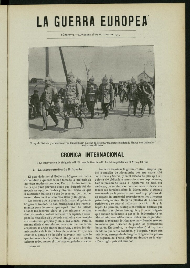 Miniatura de La Guerra Europea del 18 de octubre de 1915, nº 74