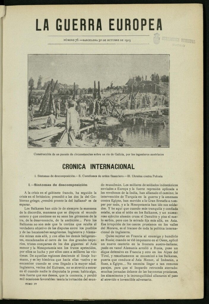 Miniatura de La Guerra Europea del 30 de octubre de 1915, nº 76