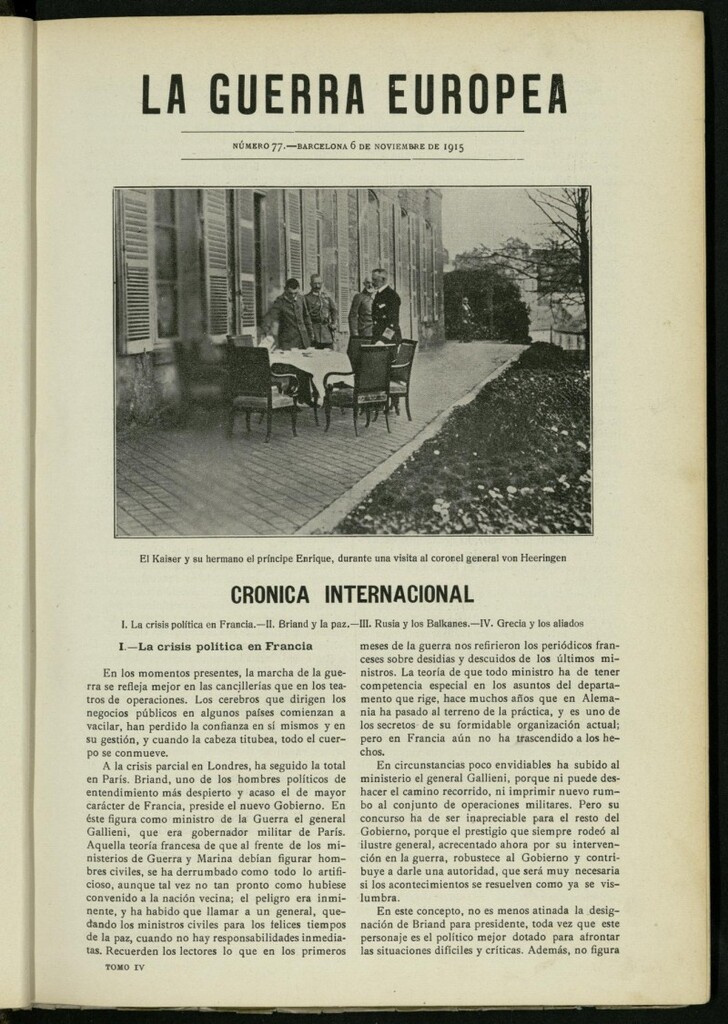 Miniatura de La Guerra Europea del 6 de noviembre de 1915, nº 77