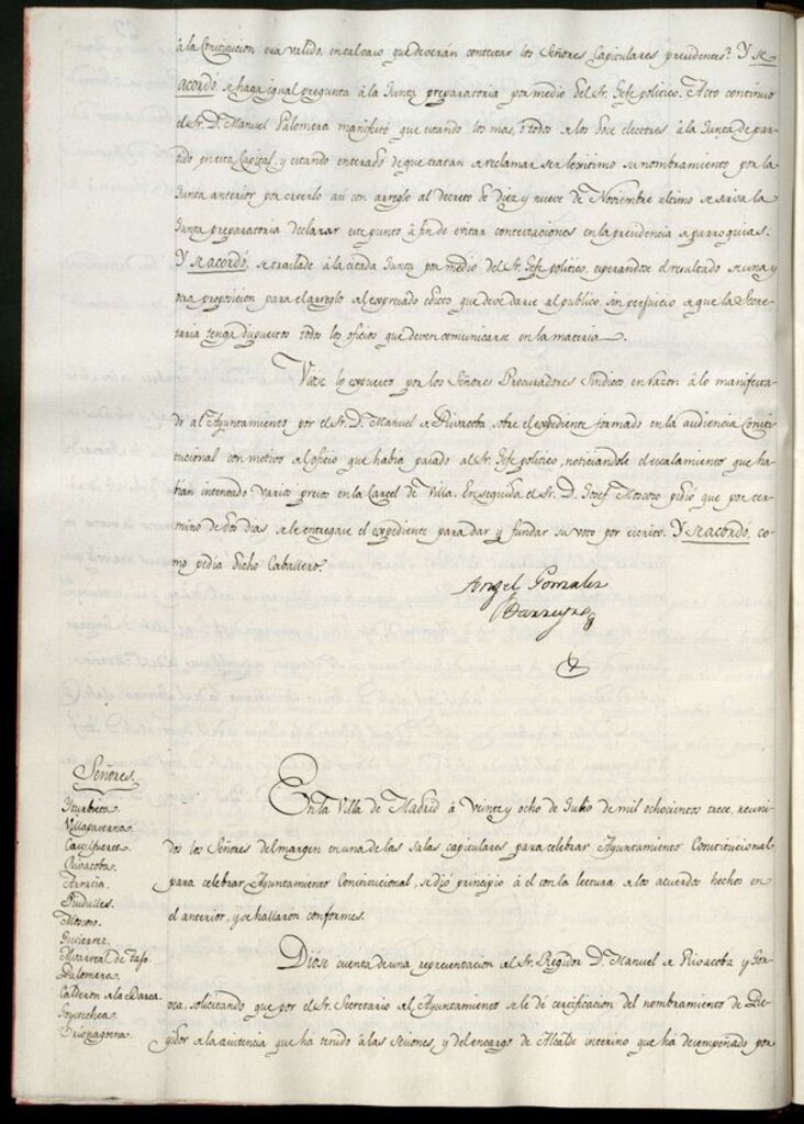 Miniatura de Libro de Acuerdos del Ayuntamiento de Madrid del 28 de Julio de 1813