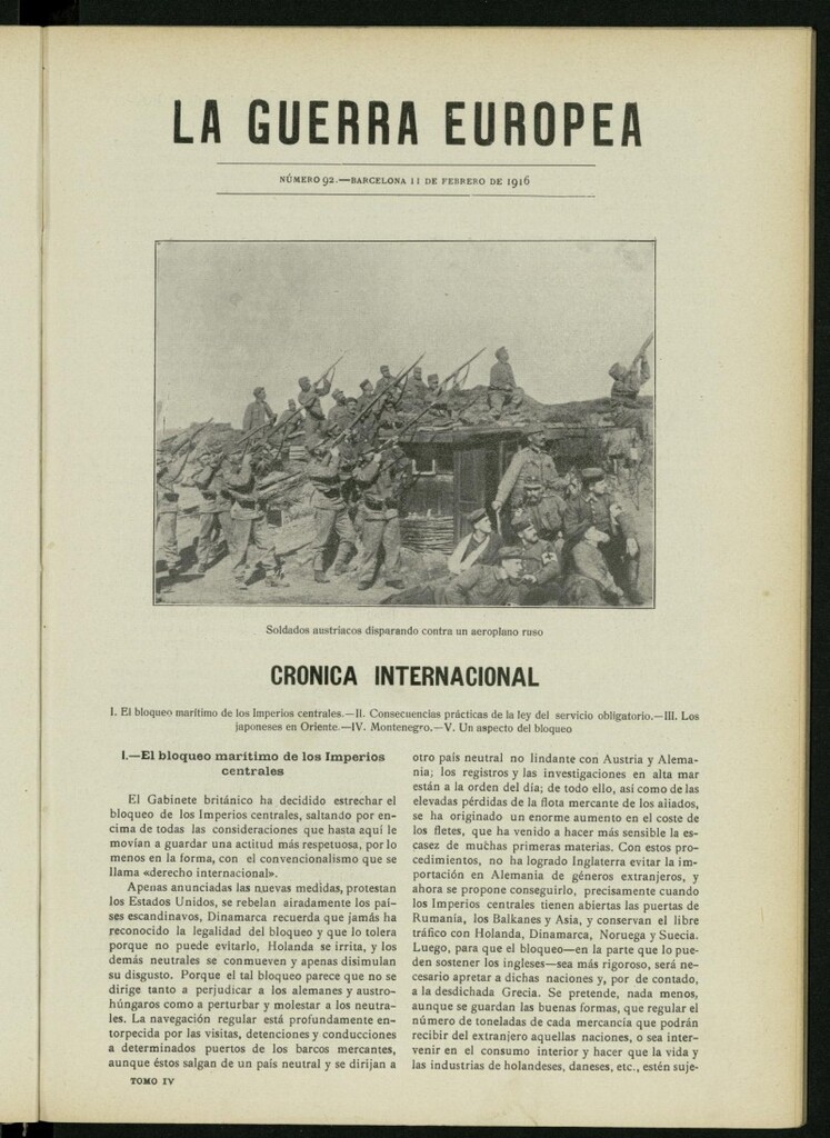 Miniatura de La Guerra Europea del 11 de febrero de 1916, nº 92