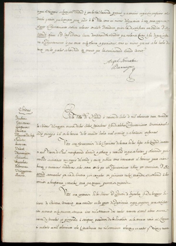 Miniatura de Libro de Acuerdos del Ayuntamiento de Madrid del 30 de Julio de 1813