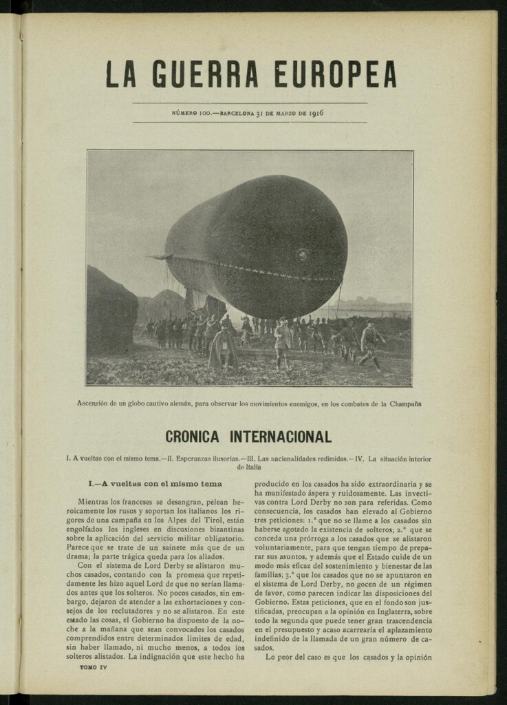 Miniatura de La Guerra Europea del 31 de marzo de 1916, nº 100