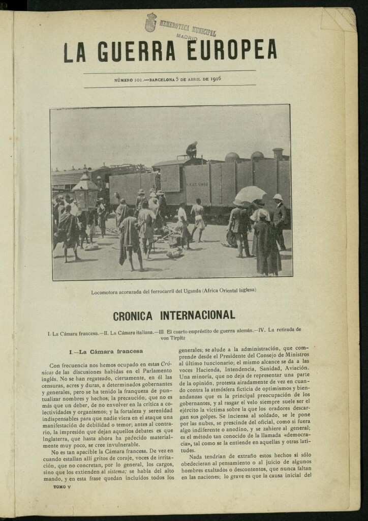 Miniatura de La Guerra Europea del 5 de abril de 1916, nº 101
