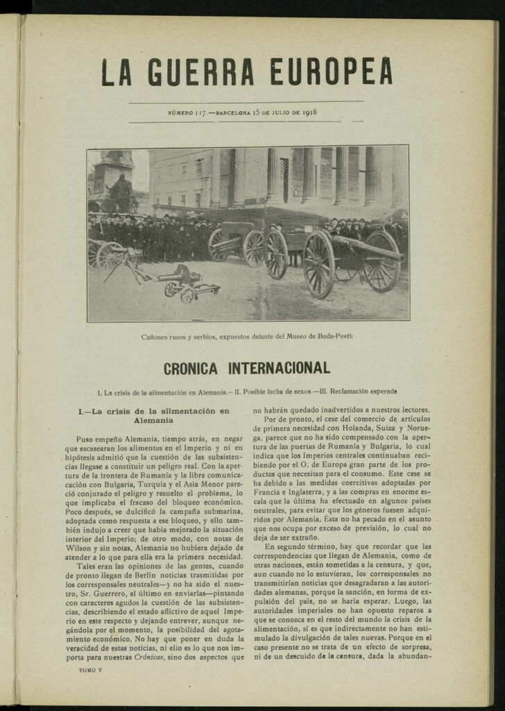 Miniatura de La Guerra Europea del 15 de julio de 1916, nº 117