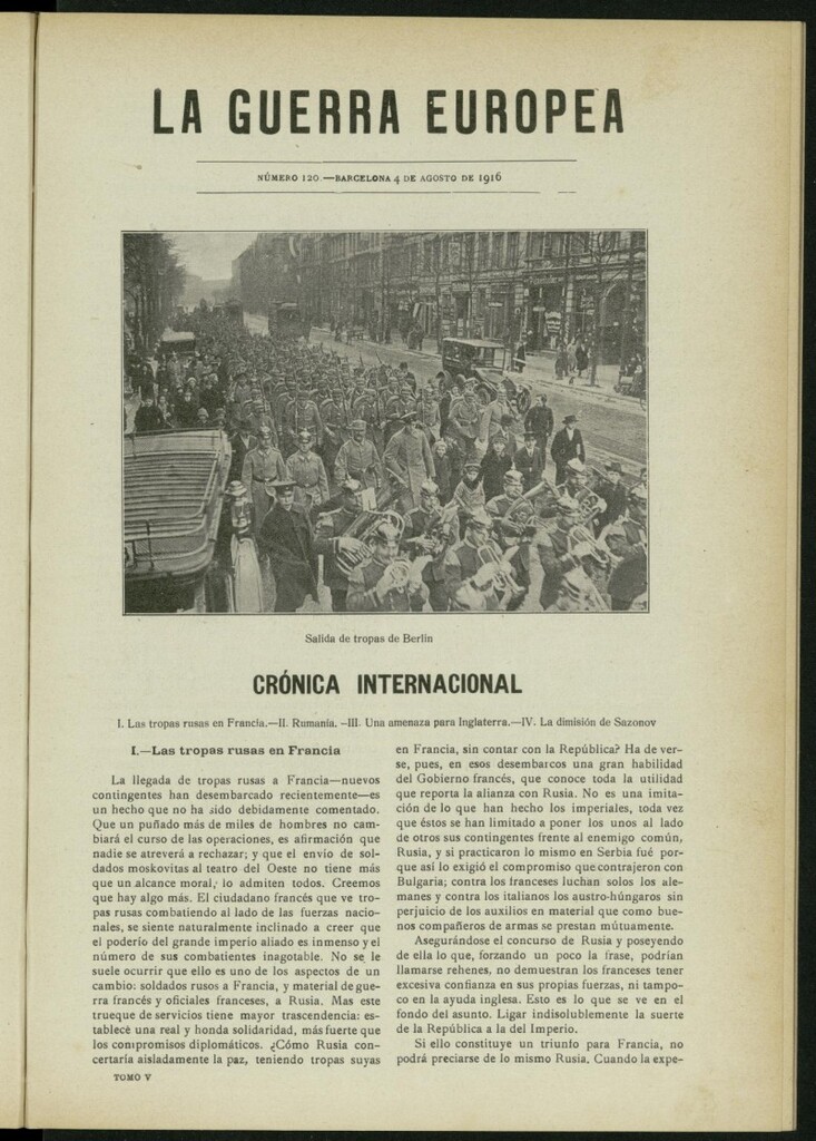 Miniatura de La Guerra Europea del 4 de agosto de 1916, nº 120