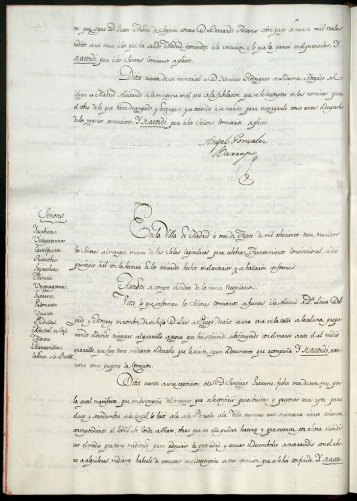 Miniatura de Libro de Acuerdos del Ayuntamiento de Madrid del 11 de Agosto de 1813