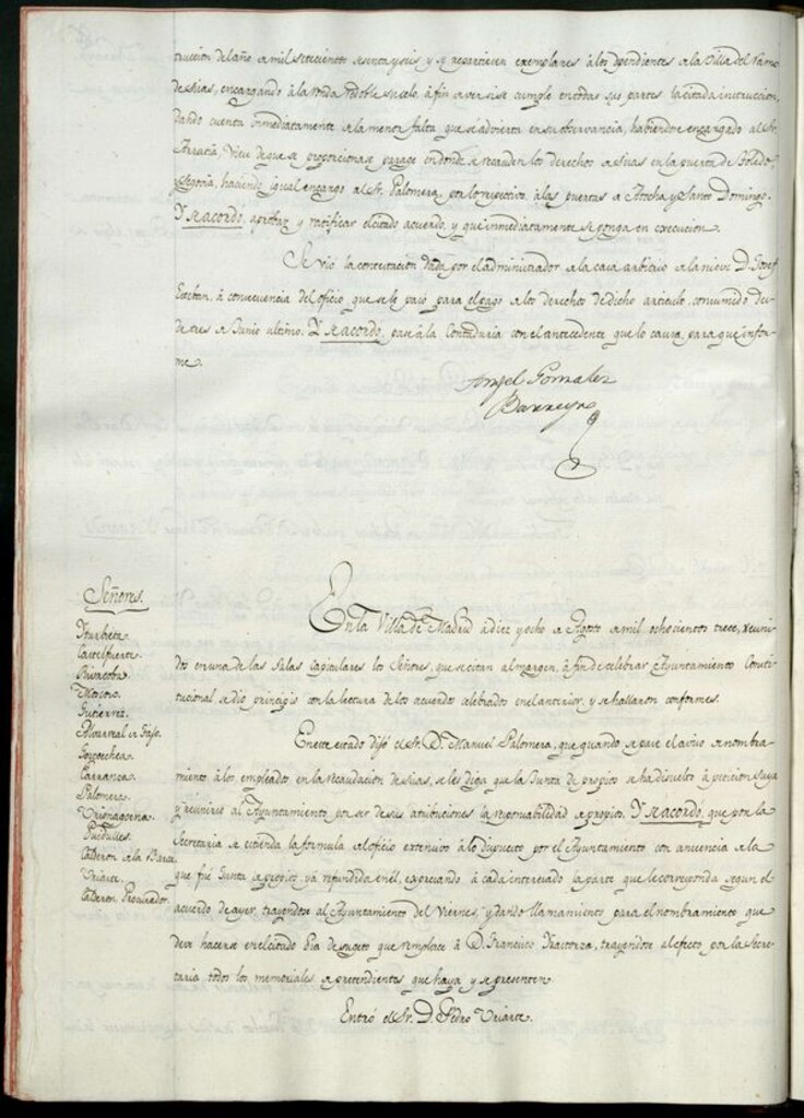 Miniatura de Libro de Acuerdos del Ayuntamiento de Madrid del 18 de Agosto de 1813
