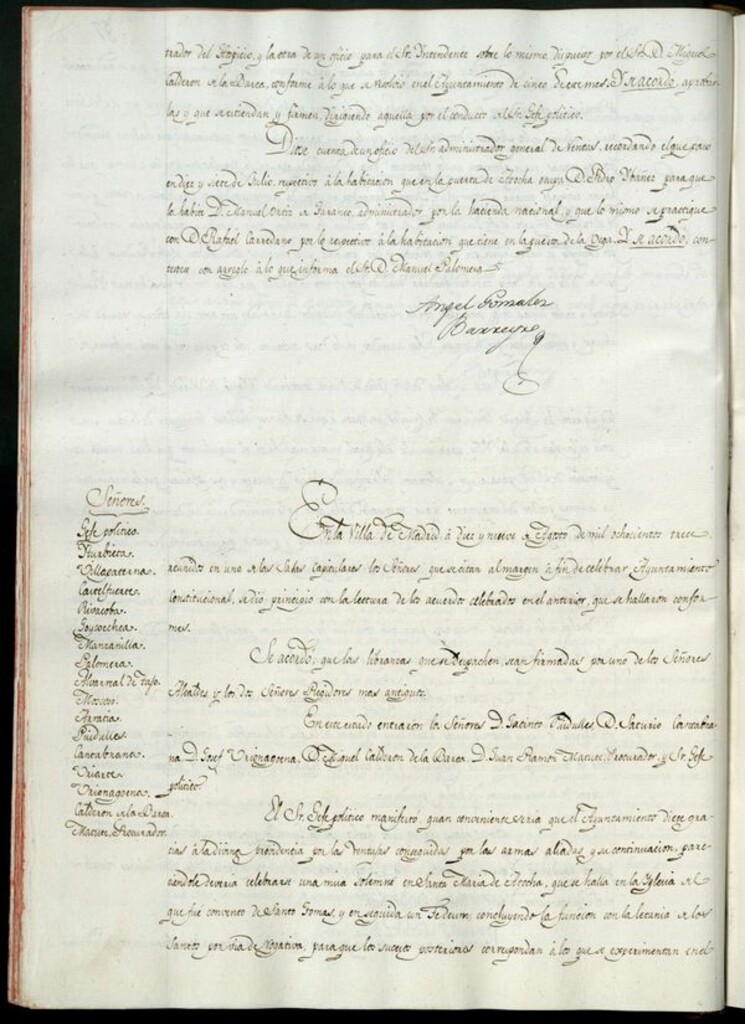 Miniatura de Libro de Acuerdos del Ayuntamiento de Madrid del 19 de Agosto de 1813
