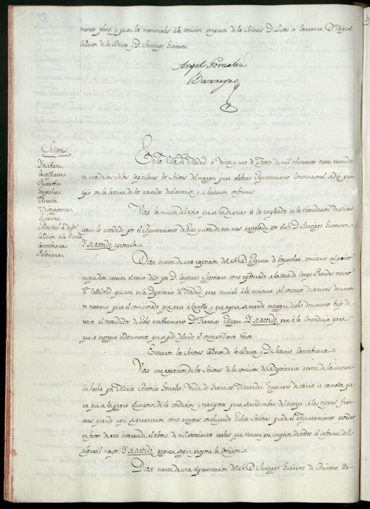 Miniatura de Libro de Acuerdos del Ayuntamiento de Madrid del 21 de Agosto de 1813