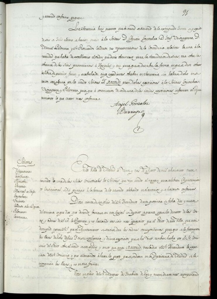 Miniatura de Libro de Acuerdos del Ayuntamiento de Madrid del 23 de Agosto de 1813