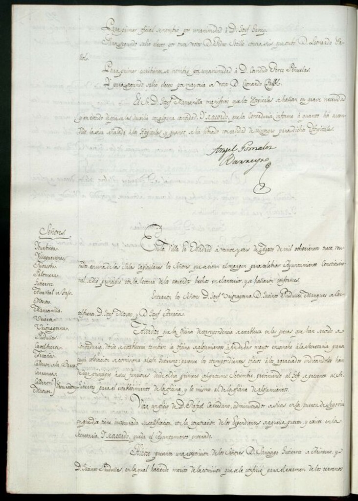 Miniatura de Libro de Acuerdos del Ayuntamiento de Madrid del 26 de Agosto de 1813