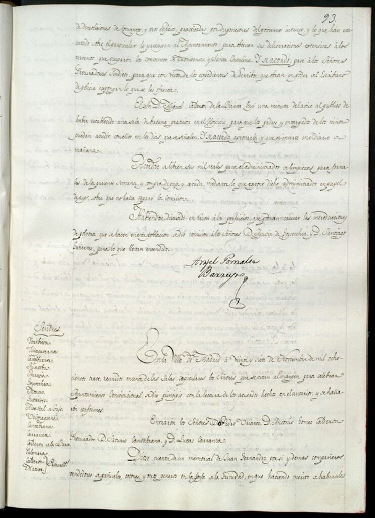Miniatura de Libro de Acuerdos del Ayuntamiento de Madrid del 27 de Agosto de 1813