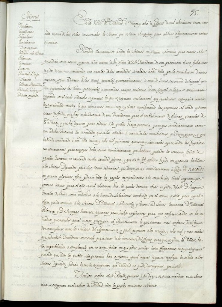Miniatura de Libro de Acuerdos del Ayuntamiento de Madrid del 28 de Agosto de 1813