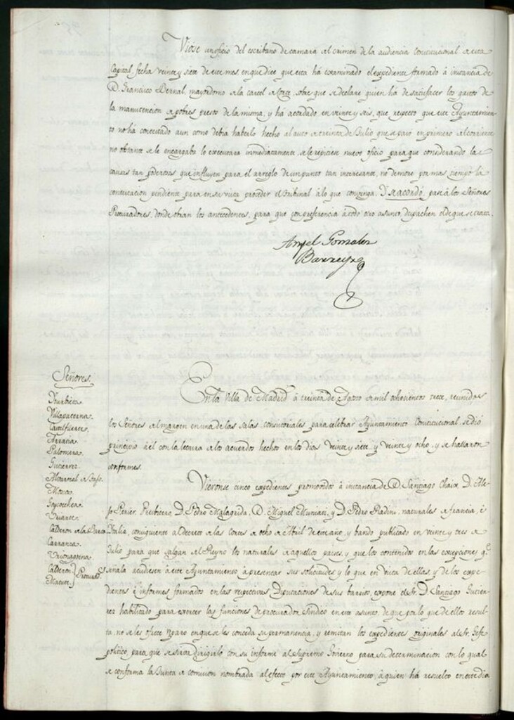 Miniatura de Libro de Acuerdos del Ayuntamiento de Madrid del 30 de Agosto de 1813