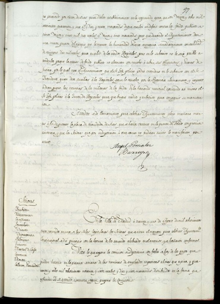 Miniatura de Libro de Acuerdos del Ayuntamiento de Madrid del 31 de Agosto de 1813