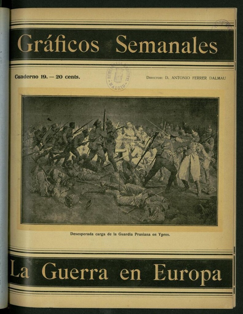 Miniatura de La Guerra Europea: gráficos semanales de la situación de los ejércitos beligerantes, nº 19