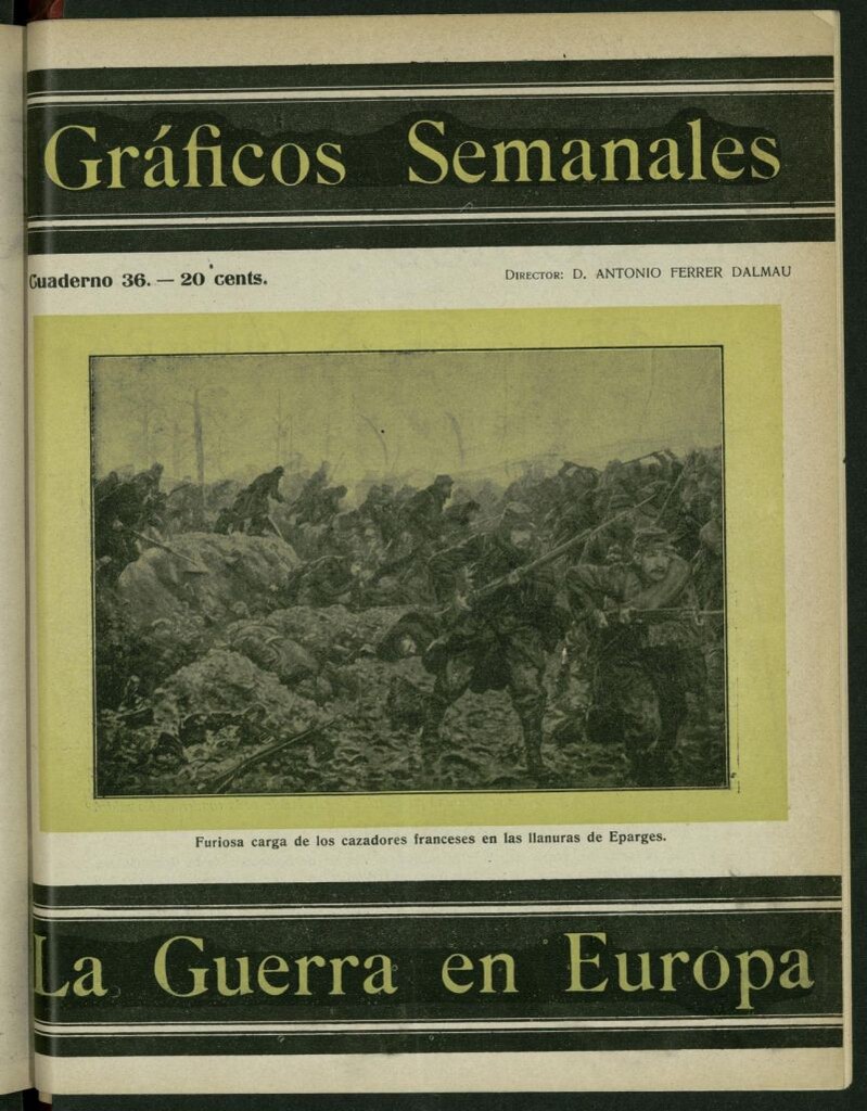 Miniatura de La Guerra Europea: gráficos semanales de la situación de los ejércitos beligerantes, nº 36