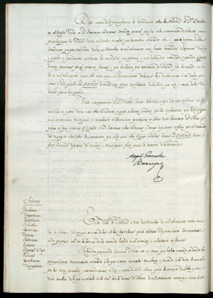 Miniatura de Libro de Acuerdos del Ayuntamiento de Madrid del 11 de septiembre de 1813