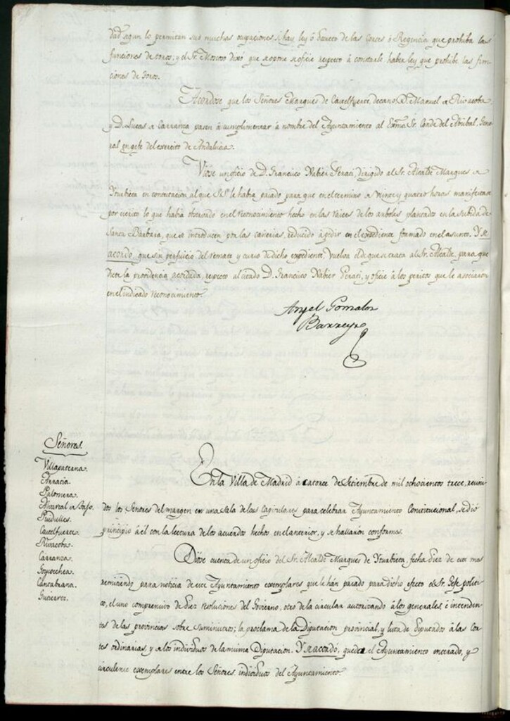 Miniatura de Libro de Acuerdos del Ayuntamiento de Madrid del 14 de septiembre de 1813