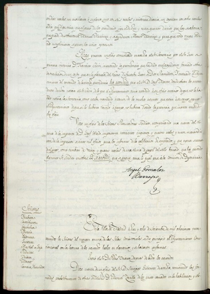 Miniatura de Libro de Acuerdos del Ayuntamiento de Madrid del 18 de septiembre de 1813