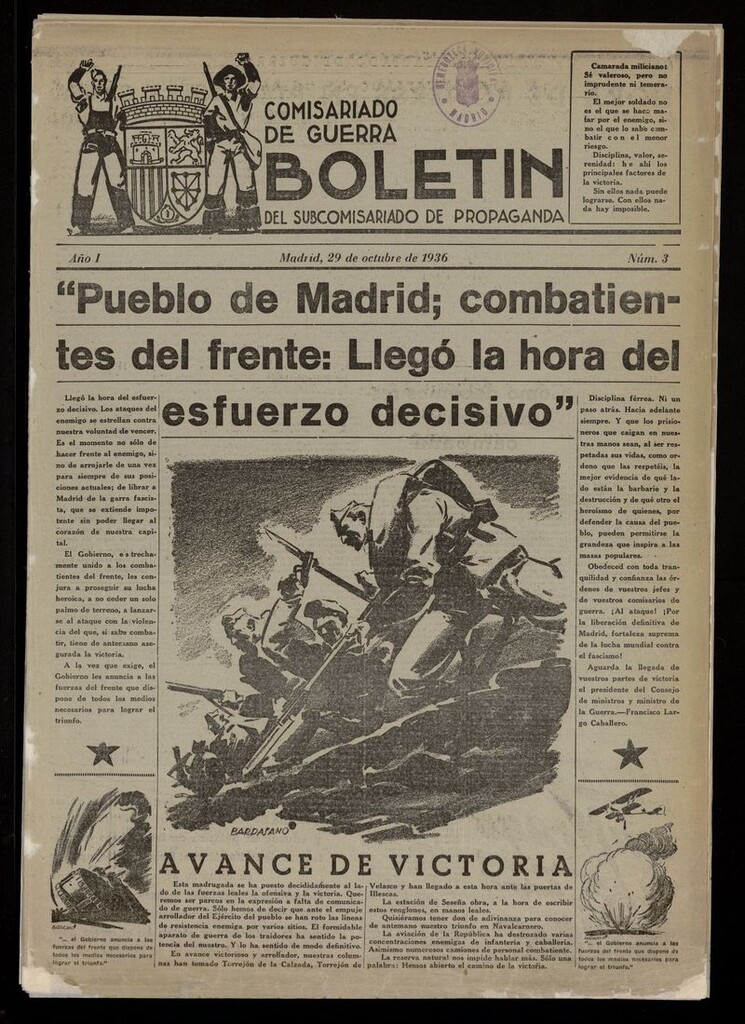 Miniatura de Comisariado de Guerra : Boletín del Subcomisariado de Propaganda