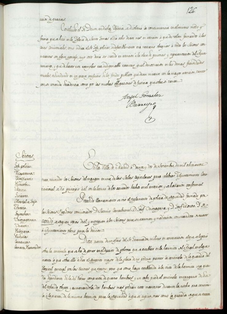 Miniatura de Libro de Acuerdos del Ayuntamiento de Madrid del 22 de septiembre de 1813