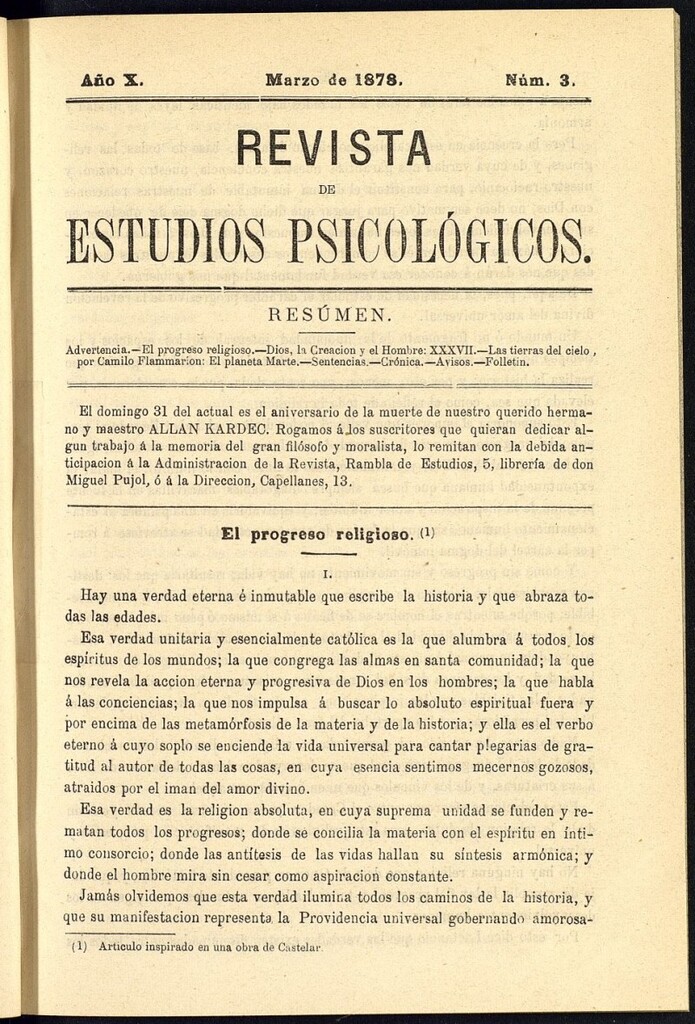 Miniatura de Revista de Estudios Psicológicos de marzo de 1878, nº 3