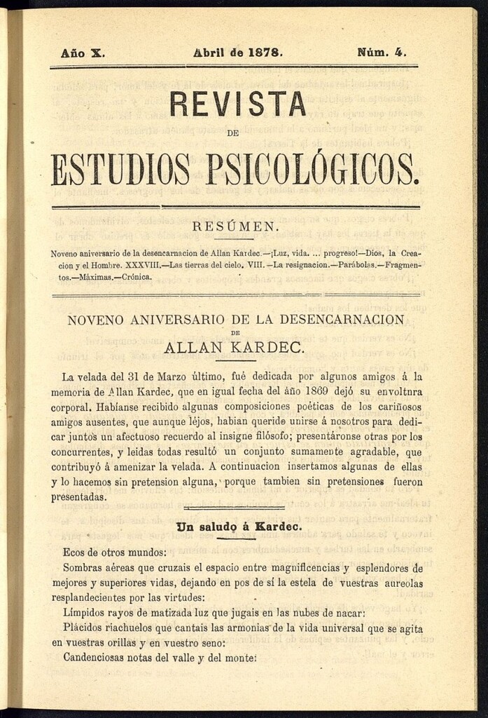 Miniatura de Revista de Estudios Psicológicos de abril de 1878, nº 4