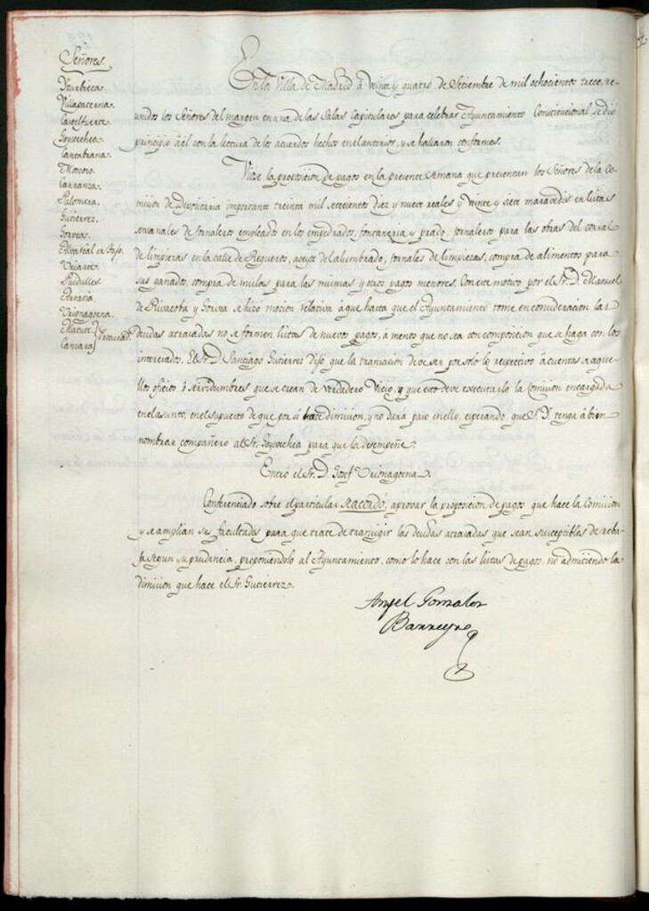 Miniatura de Libro de Acuerdos del Ayuntamiento de Madrid del 24 de septiembre de 1813