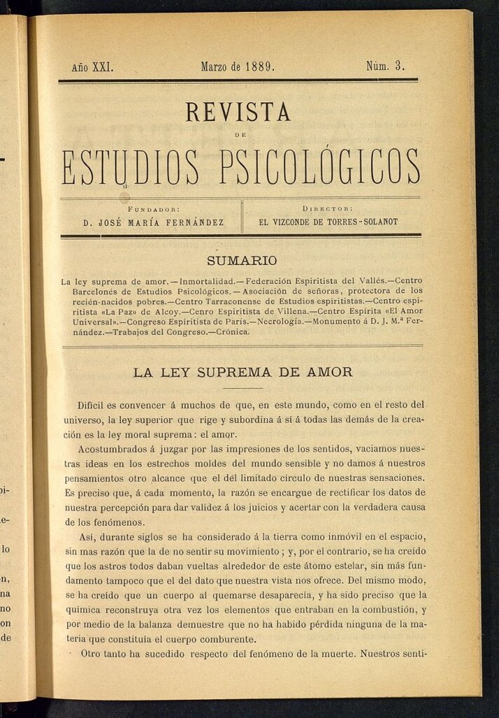Miniatura de Revista de Estudios Psicológicos de marzo de 1889, nº 3