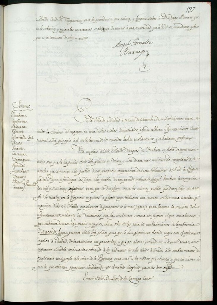 Miniatura de Libro de Acuerdos del Ayuntamiento de Madrid del 30 de septiembre de 1813