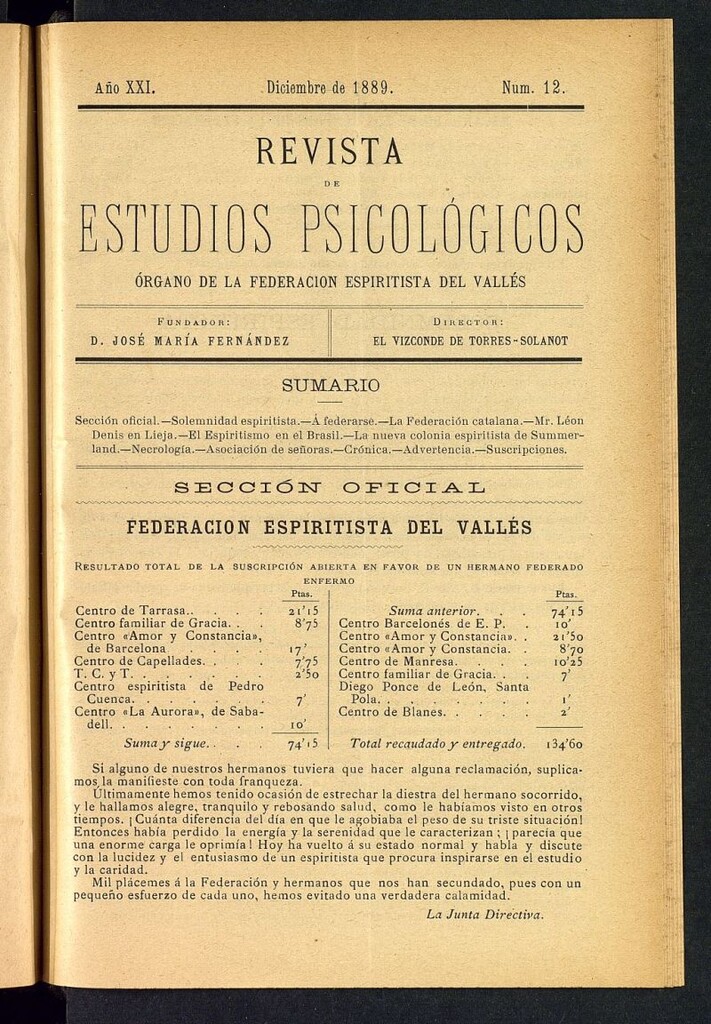 Miniatura de Revista de Estudios Psicológicos de diciembre de 1889, nº 12