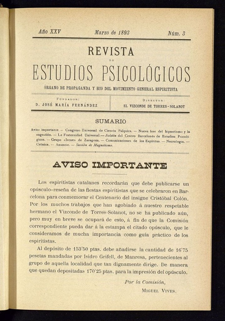 Miniatura de Revista de Estudios Psicológicos de marzo de 1893, nº 3