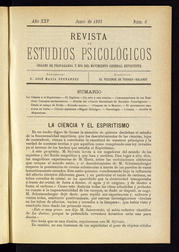 Miniatura de Revista de Estudios Psicológicos de junio de 1893, nº 6