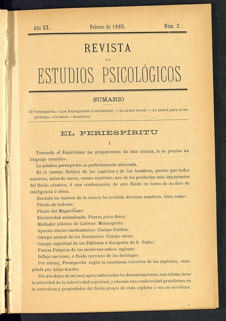 Miniatura de Revista de Estudios Psicológicos de febrero de 1888, nº 2