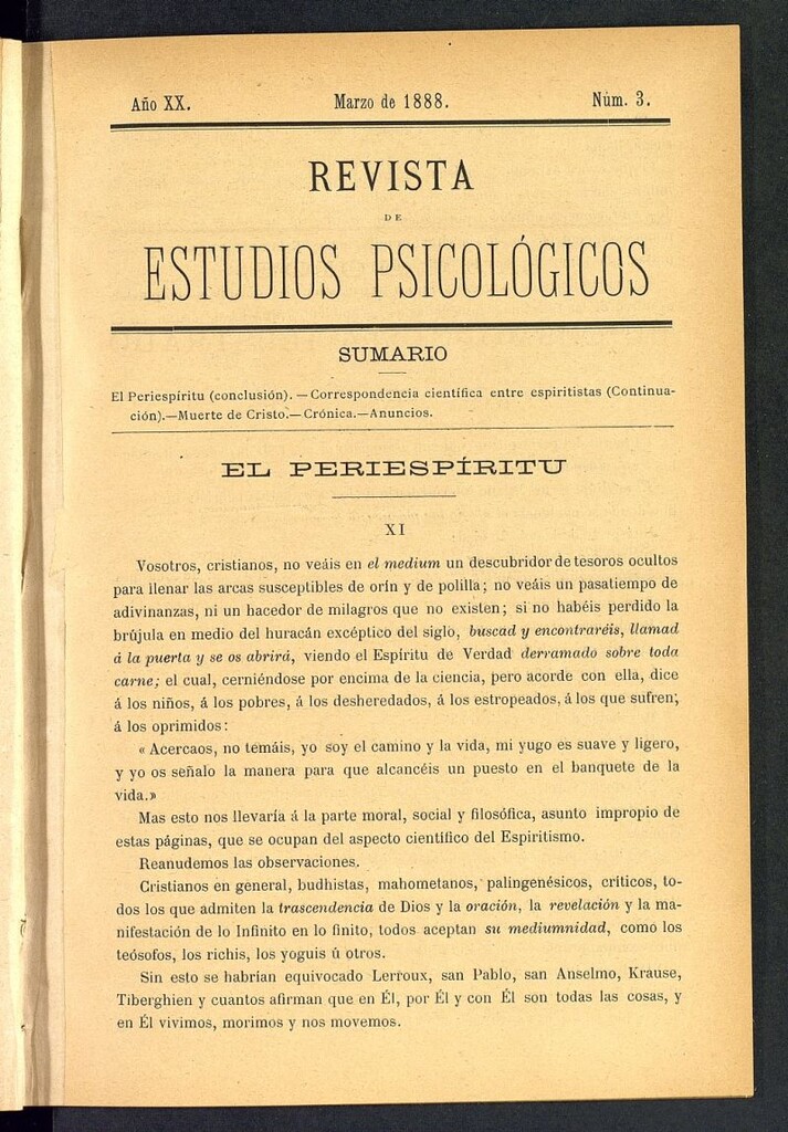 Miniatura de Revista de Estudios Psicológicos de marzo de 1888, nº 3