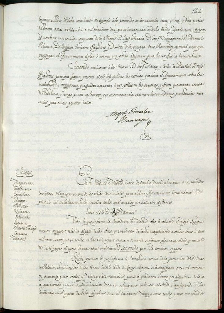 Miniatura de Libro de Acuerdos del Ayuntamiento de Madrid del 6 de octubre de 1813