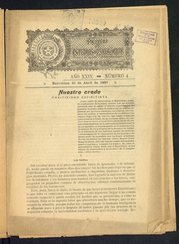 Miniatura de Revista de Estudios Psicológicos de 15 de abril de 1897, nº 4