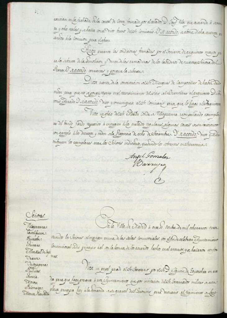 Miniatura de Libro de Acuerdos del Ayuntamiento de Madrid del 11 de octubre de 1813