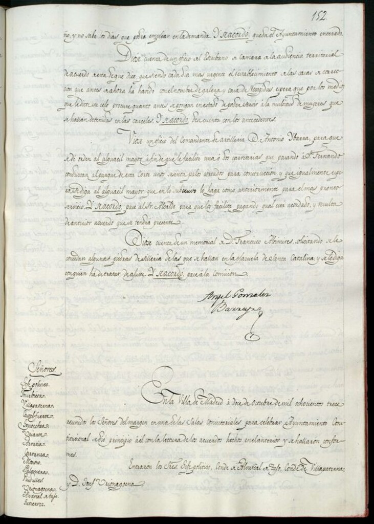 Miniatura de Libro de Acuerdos del Ayuntamiento de Madrid del 12 octubre de 1813