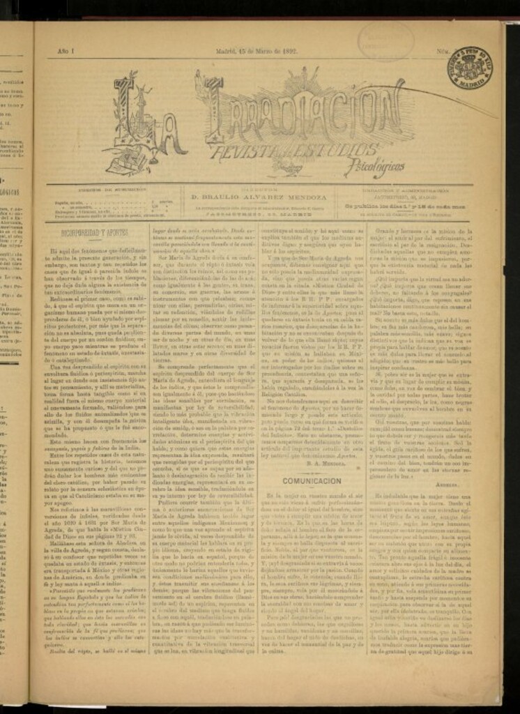 Miniatura de La Irradiación del 15 de marzo de 1892, nº 2