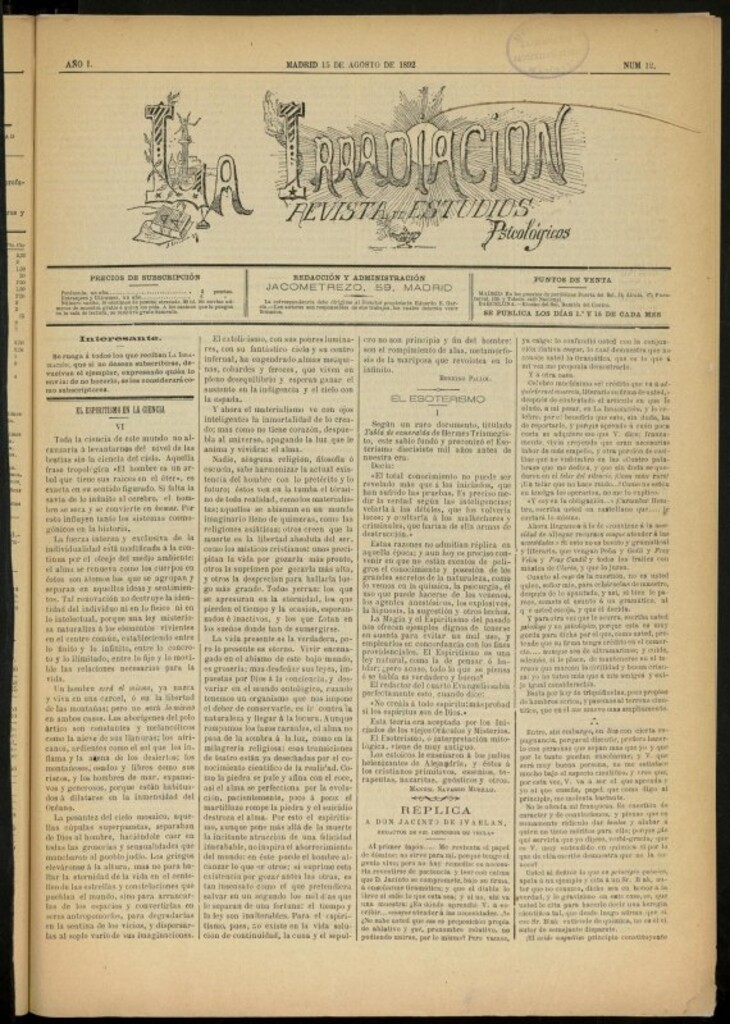 Miniatura de La Irradiación del 15 de agosto de 1892, nº 12