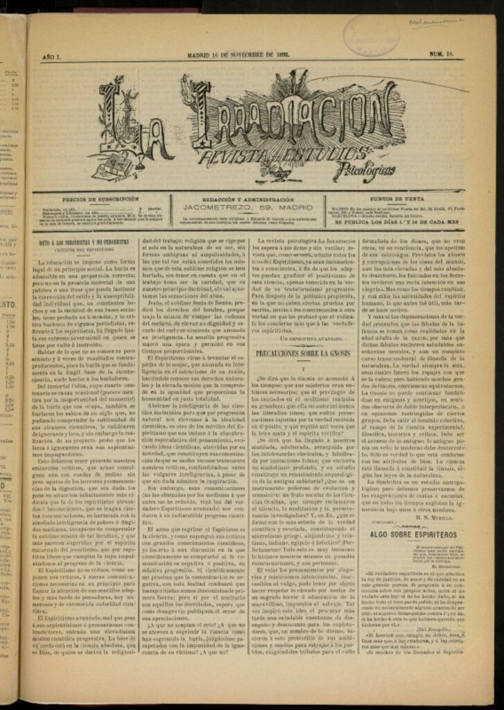 Miniatura de La Irradiación del 16 de noviembre de 1892, nº 18