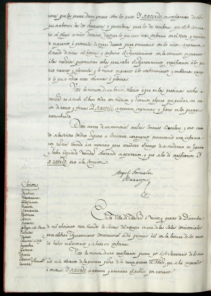 Miniatura de Libro de Acuerdos del Ayuntamiento de Madrid del 24 de diciembre de 1813
