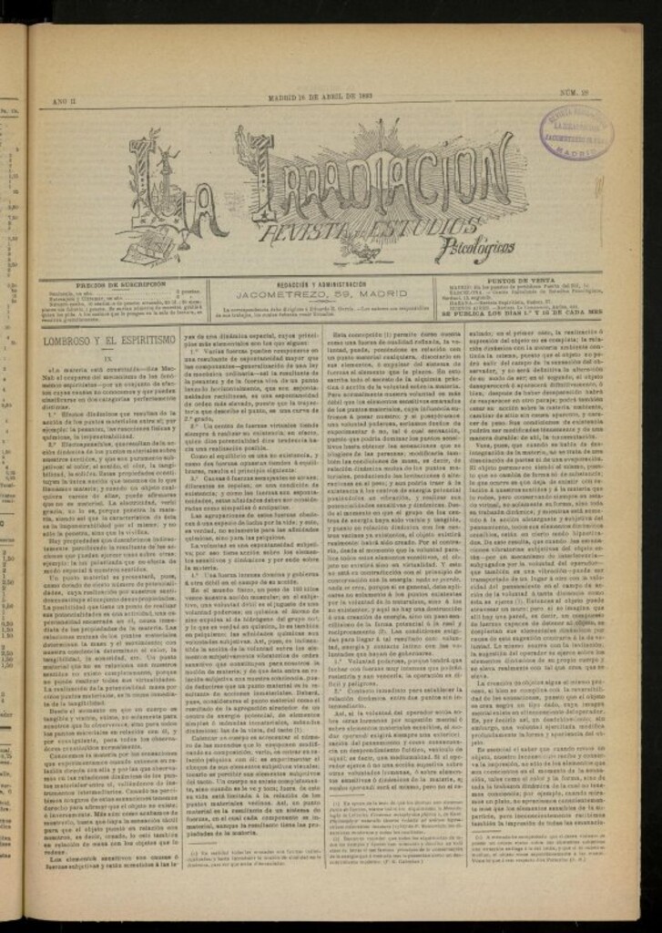 Miniatura de La Irradiación del 16 de abril de 1893, nº 28
