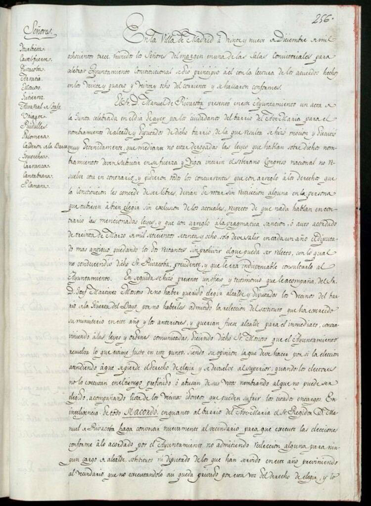 Miniatura de Libro de Acuerdos del Ayuntamiento de Madrid del 29 de diciembre de 1813