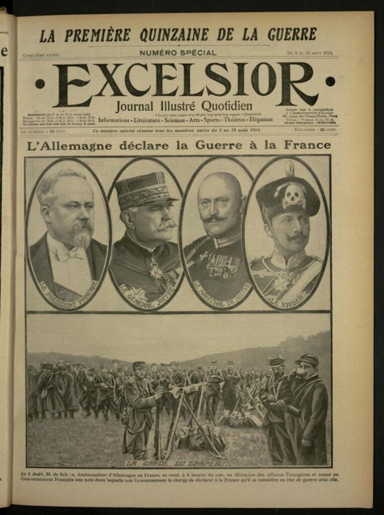 Miniatura de Excelsior: journal illustré quotidien de 3 a 15 de agosto de 1914, nº especial