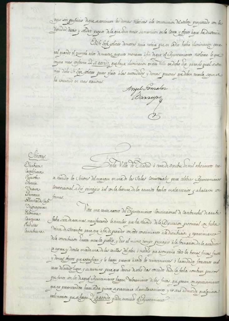 Miniatura de Libro de Acuerdos del Ayuntamiento de Madrid del 13 octubre de 1813