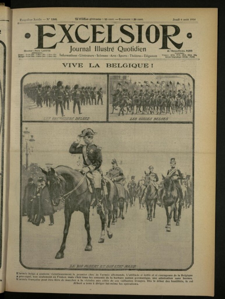 Miniatura de Excelsior: journal illustré quotidien de 6 de agosto de 1914, nº 1360